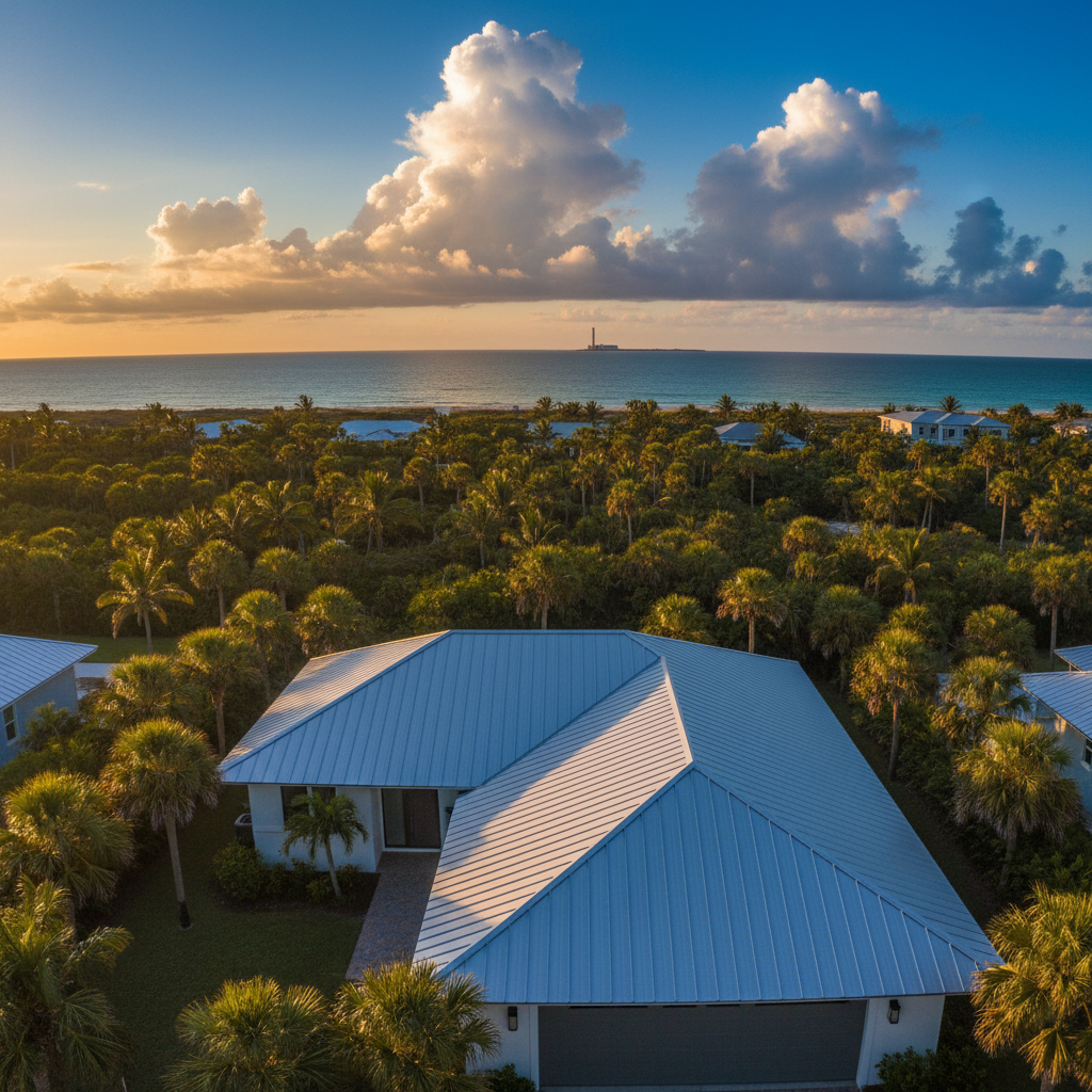 Metal roof installation on Florida home